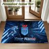 Crystal Velvet Square Rug Custom NameNSW Blues Pattern Non Slip Home Floor Decor Rug