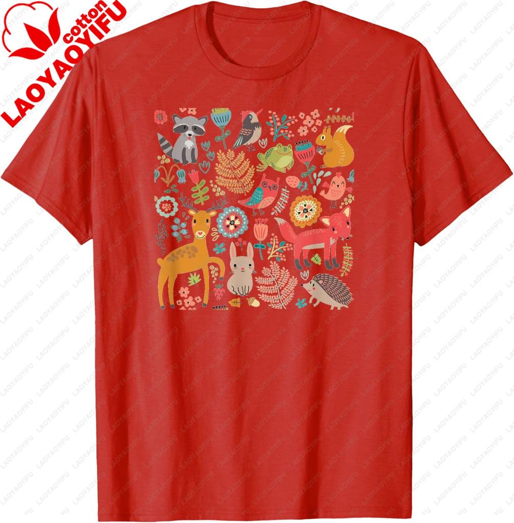 Nature Lover Forest Animals TShirt Cotton Casual Vintage Clothes Tops Graphic Tee Printed Tshirt Camisas Streetwear