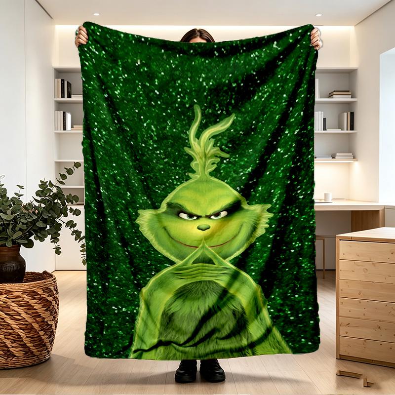 The Grinch Print Blanket - Soft & Comfortable, for Bedroom, Travel, Sofa, Home Decoration - Birthday Christmas Gift for Friend