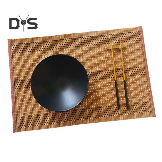 Bamboo Woven Placemat Retangle Shape Thickened Heat-Resistant Oil-Resistant Non-Slip Parties Weddings Banquets Table Decoration Dining Kitchen Mat