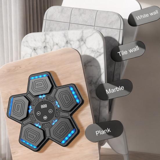 Музыкальный боксерский тренажер с перчатками, настенный, режимы скорости, регулируемый светодиодный дисплей, электронный боксерский тренажер, мишень для отработки ударов, оборудование для тренировок