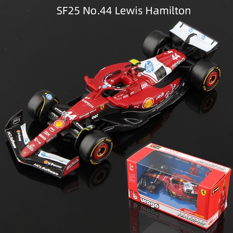 Ббураго 1:43 2025 F1 Модель гоночного автомобиля из сплава Формула Гонки Литая игрушка SF25 RB21 W16 MCL39 Red Bull Mercedes Ferrari McLaren