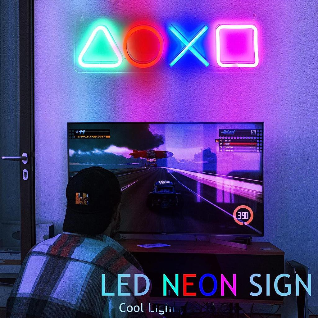 Неоновая игровая вывеска - горячая английская форма света для атмосферы бара