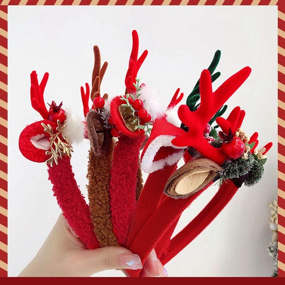 Рождественские украшения Рога обруч для волос обруч для волос из оленьих рогов рождественская повязка на голову для мужчин