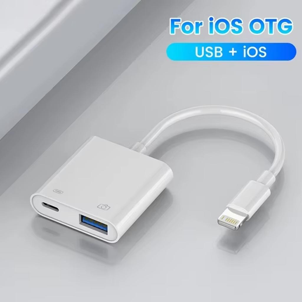 2in1 Lightning To Type C OTG Adapter for iPhone 16 15 14 13 ProMax iPad USB 30 Converter Mouse Keyboard Camera Card Reader Data