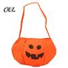 Pumpkin Treat Bag Halloween Candy for Kids, Small Trick or Bucket, Party Favor Soft Face Basket with Handle Decoration Non-woven