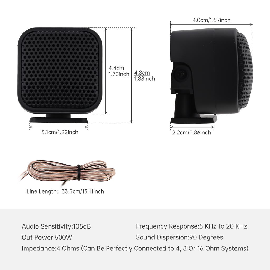 4 шт. 500 Вт Высокоэффективные Мини Купольные Твитеры Динамики Автомобильная Аудиосистема Черный Улучшение Звука Высоких Частот