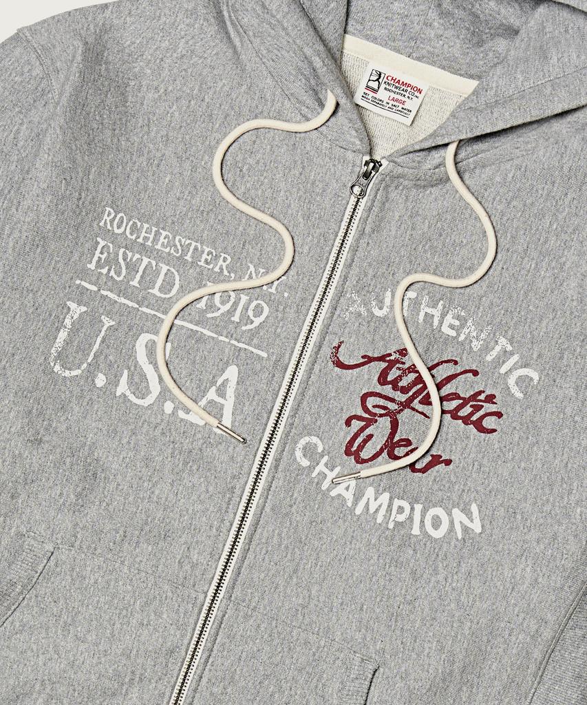 Champion Худи на молнии Heritage Reverse Weave Свободный крой Стирка Серый