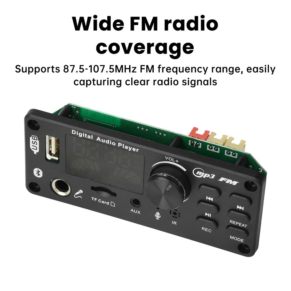 DC 7-24V Bluetooth MP3 плата декодирования аудио 6,5 мм Микрофон Запись Звонок Материнская плата 2x50 Вт С усилителем мощности 87,5-107,5 МГц