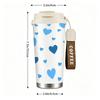 Cute Blue Heart Pattern Stainless Steel Insulated Coffee Tumbler Vacuum Travel Mug,Reusable Thermal Cup for Hot Cold Drinks Gift
