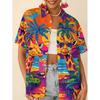 Women's Lapel Short Sleeve Shirt Palm Tree Giraffe Print Loose Fit Tunic Top Home Vacation Commuting Machine Washable Spring Sum