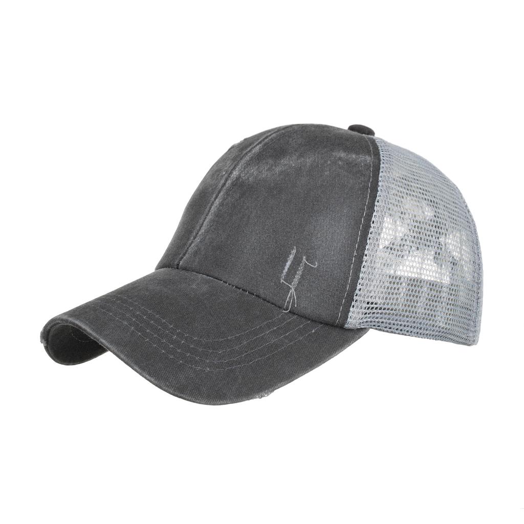 Washed and Made Old Light Version Cross Elastic Band Ponytail Baseball Cap Bundle Hair Cap