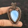 Owyhee Blue Opal Pendant Copper Wire Wrapped Pendant Handmade Pendant Wire Wrap Jewelry Amazing Pendant Gift For Mom Gemstone Copper Jewelry