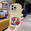 Phone Case: 2D flat design suitable for iPhone 18 17 16 15 14 13 Pro protective case, couple style, rainbow glitter puppy, Christmas and Halloween gif