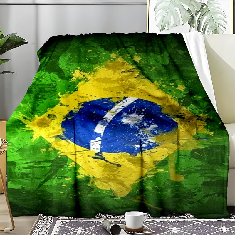 1PC Brazil Artwork Printed Soft Flannel Blanket Throw for Adult Bedroom Living Room Sofa Camping Travel Fan gifts Christmas Gifts