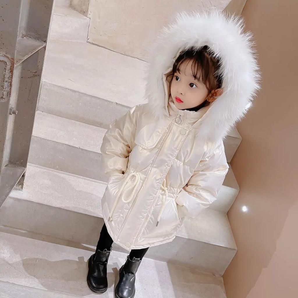 Girls Down Jacket Winter Coats Children Clothes Hooded Windbreaker Coat Cotton Warm Outerwear