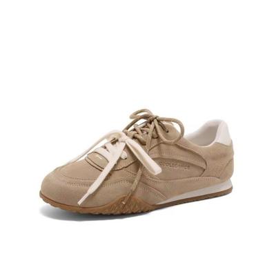 Модные женские кроссовки 2025 Новые нескользящие немецкие тренировочные туфли для женщин Плоские большого размера Кожаные для бега Женская обувь