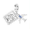 Travel Theme Airplane Suitcase Pendant Beads S925 Silver Original Design DIY Handmade Jewelry Charms for Women Daily Accessories