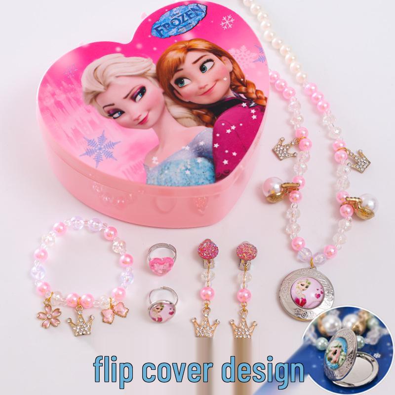 Набор бижутерии «Холодное сердце» с Эльзой: Комплект: Ожерелье, Браслет, Серьги и Кольцо Принцессы для Детей