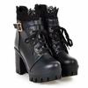 VCWinMeety Platform Short Boots with Thick Thick Shoes for and Side Casual Cold Black Size Women's Boots, Soles, Mass-Produced Lace-Up Shoes, Heels,