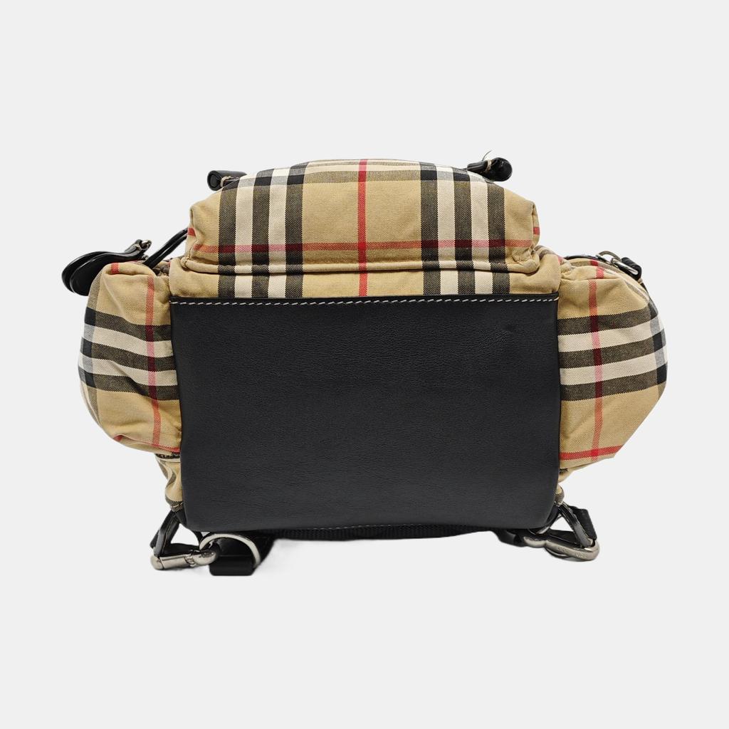 [Pre-Owned] Vintage Check Large Capacity Leather Backpack - Very Good #15AD4F4