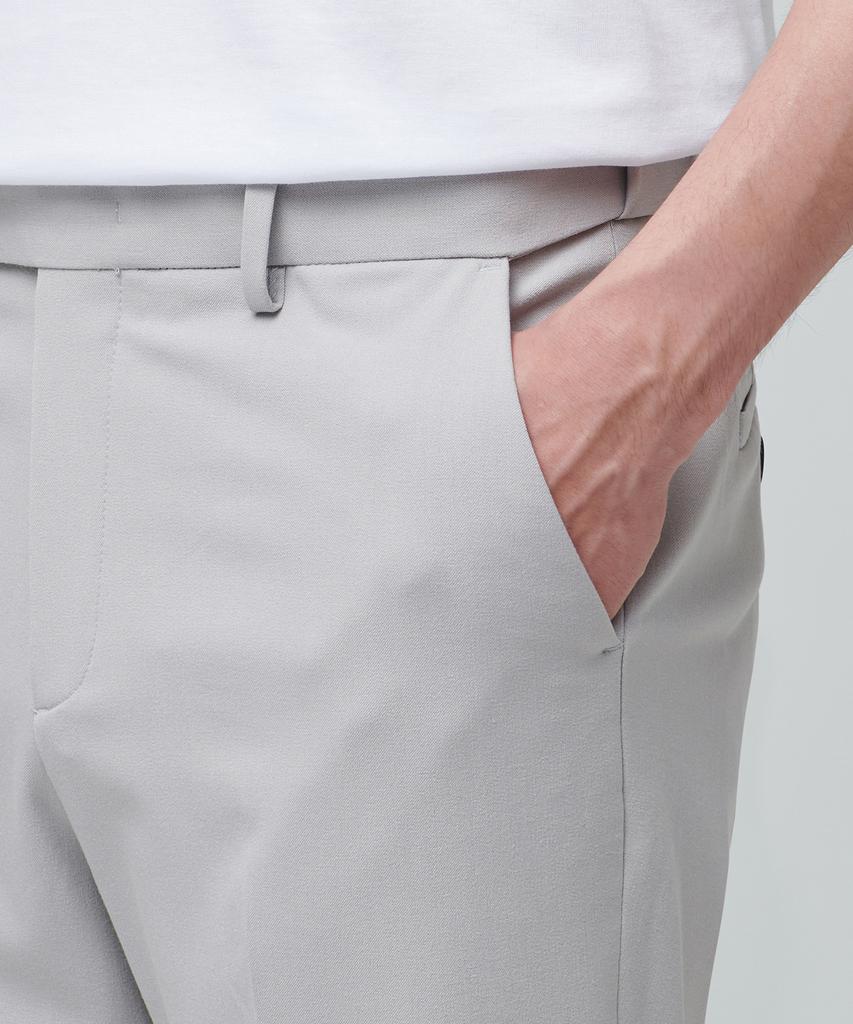 MUSINSA STANDARD Relaxed Tapered Hidden Banding Crop Slacks [Light Gray]