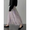 Vintage French Floral Midi Skirt With High Waist For Elegant Summer Wear