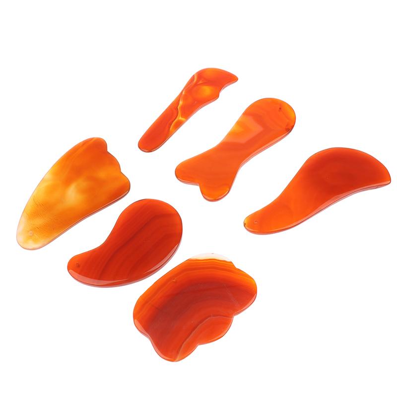 Red Onyx Scraper Guasha Jade Massager For Face Natural Gouache Stone Gua Sha Scraper Facial Massage Tool Face Scraper
