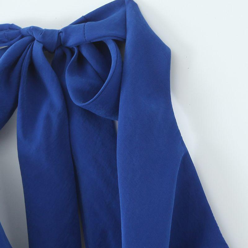 Kaslead New Women Clothes Western Style Bowknot Decoration Hanging Neck Collar Top 4661062 430