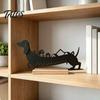 Рождественский настольный дисплей таксы, Адвент-календарь, Металлическое украшение для отсчета дней, 1-24 Силуэтное украшение дней, Праздничная собака-украшение, Рождественский подарок для