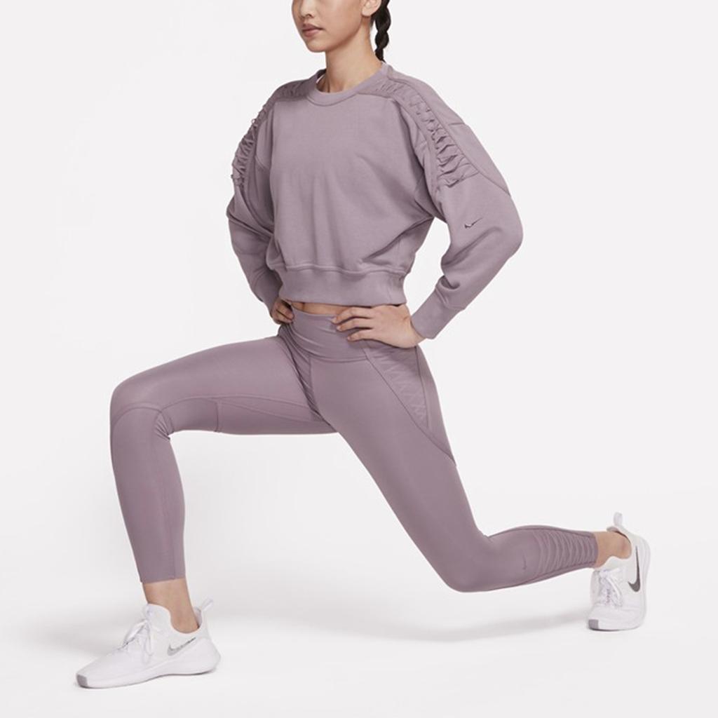 Nike Sweatshirts Women's Light Purple Crew Neck Moderate Straight Fit DA0449-531