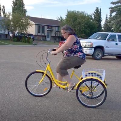 24" Односкоростной взрослый трехколесный велосипед для пожилых людей - Прогулочный педальный велосипед