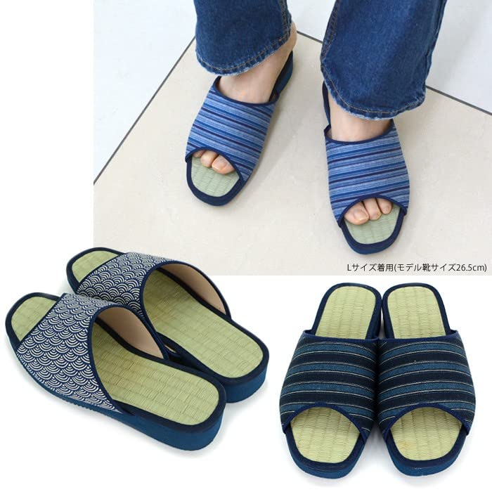 Takeharu Tatami Made In Size Indoor Tatami Igusa Checkered Pattern XXL Men's Slippers, Japan, 3L, Large, Sandals, Mat, Grass, (600),