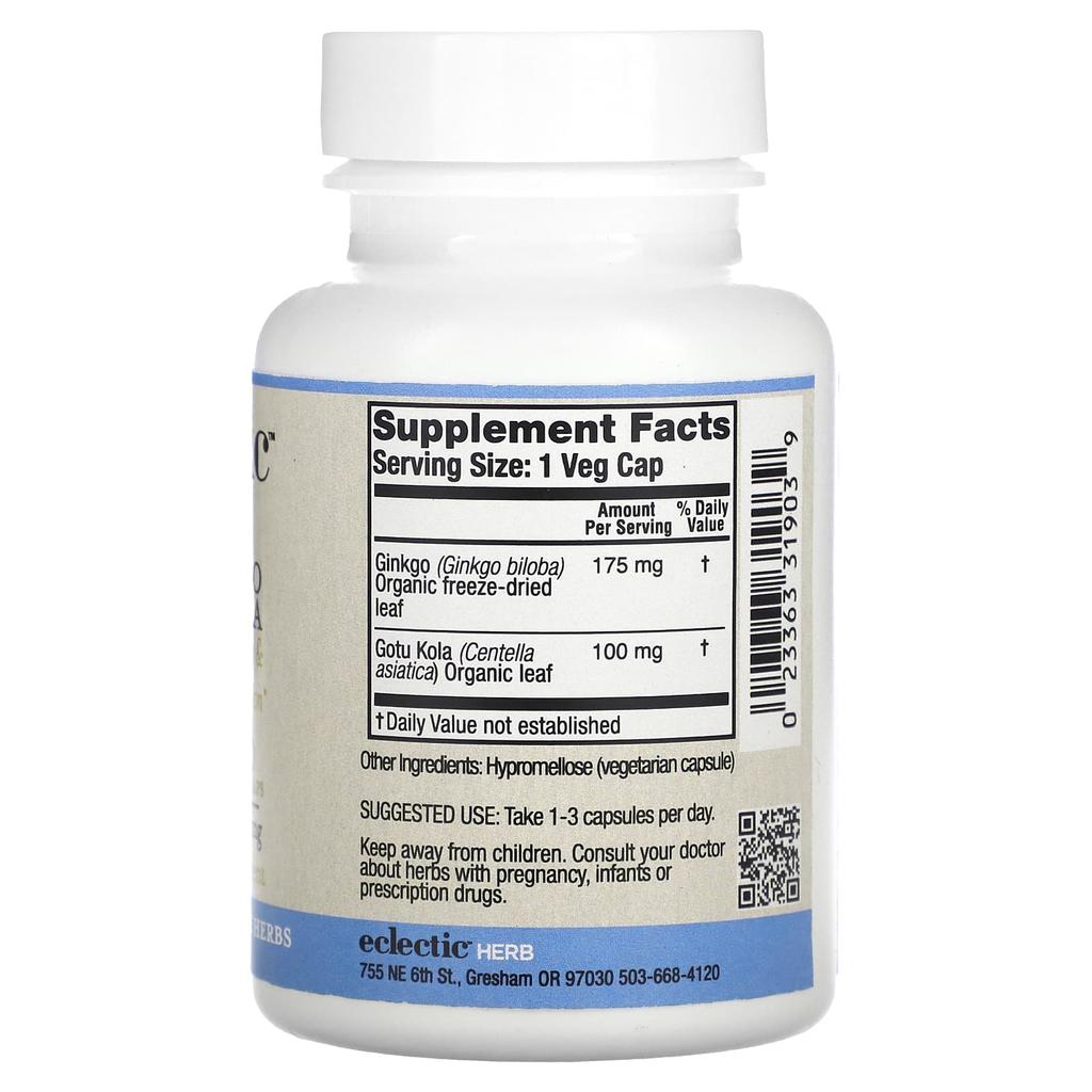 Ginkgo Gotu Kola, 275Mg, 90 Veggie Caps
