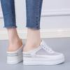 Akexiya Women's Spring Summer Slippers Hollow Breathable Thick Bottom Casual Half Slippers Lazy Shoes Women Little White Shoes