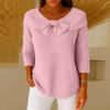 Women's Fashionable Loose-Fit Knitted Casual Solid-Colour Long-Sleeved Top