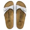 Klapki damskie Birkenstock Madrid Birko-Flor Silver srebrne narrow wąskie (0040413)