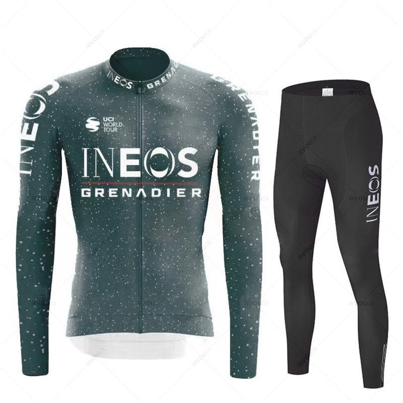 Комплект осенней велосипедной формы Ineos Grenadier Ropa Ciclismo Весенняя с длинным рукавом Велосипедная одежда MTB Велосипед Майка Велосипед Велосипедные шорты