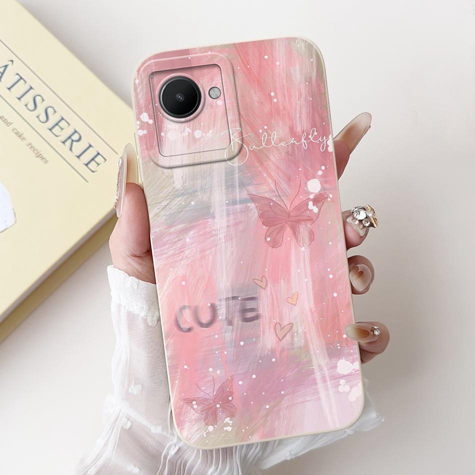 Для Realme C30 C30s Красивый Чехол для Телефона с Рисунком Розы и Бантом Для Realme C30 C30S Мягкие Силиконовые Чехлы