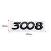 3D Glossy Black Chrome Silver Metal Logo Emblem Badge Decal Car Sticker for Peugeot 3008 Car Accessories