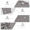 Mens Striped Linen Blend Stand Collar Long Sleeve Casual Shirt With Pockets
