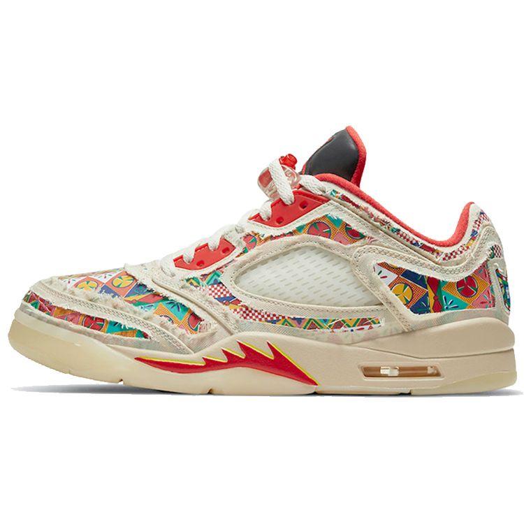 Air Jordan 5 Retro Low Китайский Новый год 2021 Кроссовки унисекс Кремовый Парус Чили-Красный DD2240-100