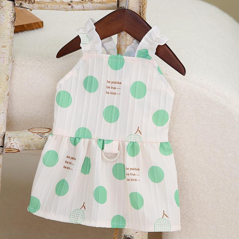 Korean Big Wave Point Pet Princess Skirt Teddy Pomeranian Dog Clothes Spring and Summer Thin