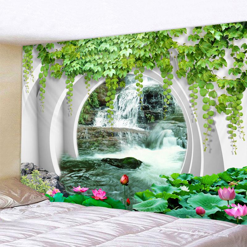 Лесной проспект, гобелен с принтом на окне, декоративный гобелен с мандалой, домашний декор, большой хиппи, пейзаж, настенный гобелен