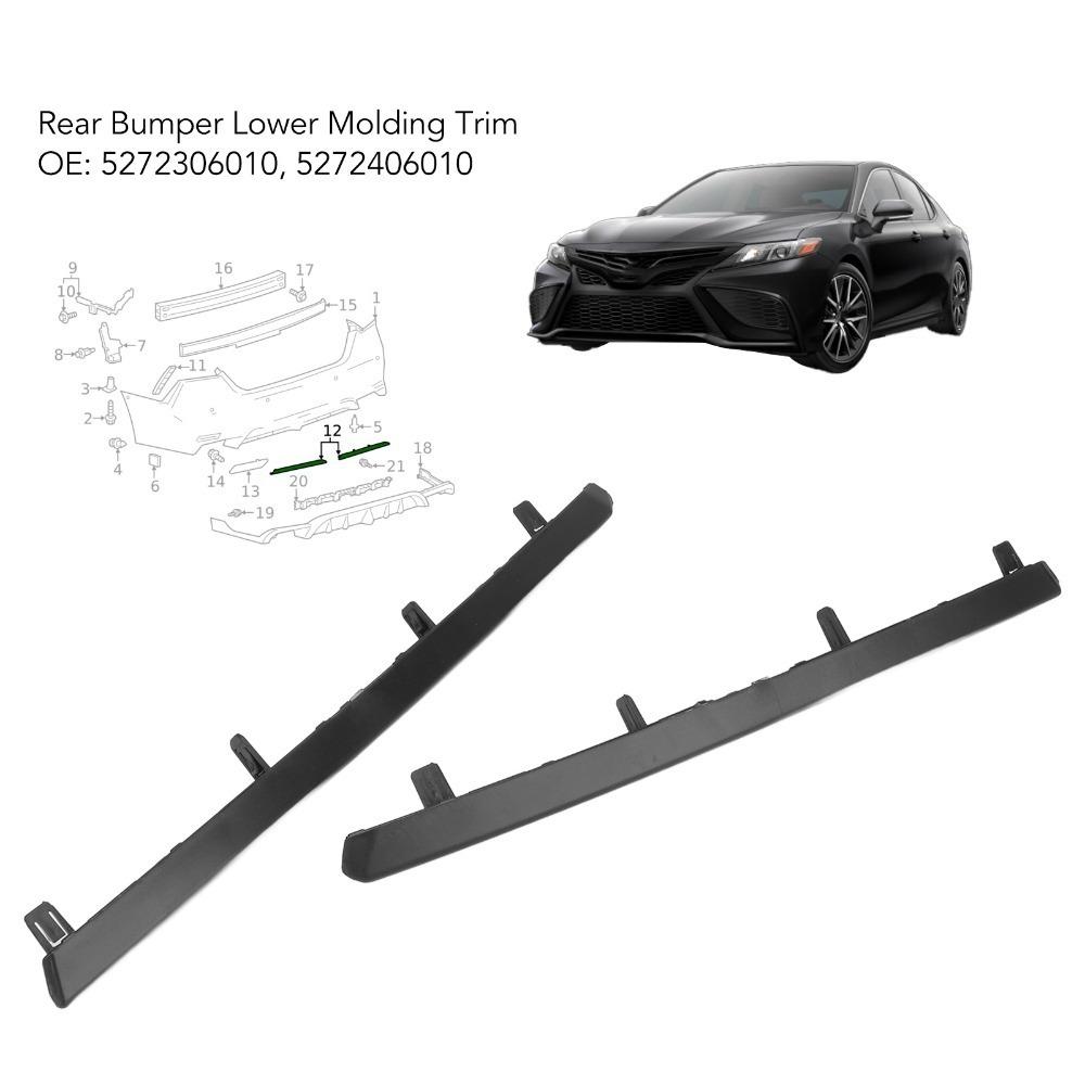 2PCS Black Rear Bumper Lower Molding Cover for Toyota Camry SE XSE 2018-2021