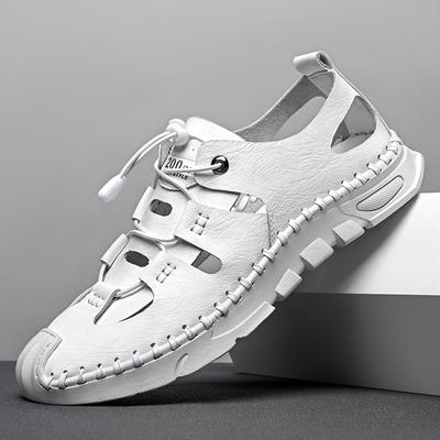 Новые летние белые дышащие римские сандалии, мягкая подошва, нескользящая обувь, модная пляжная повседневная плоская удобная обувь, гладиаторские сандалии