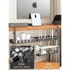 Under Desk Cable Management Tray,Extendable Sturdy Steel Under Desk Cord Hider Raceway,Power Strip Cord Holder Wire Management