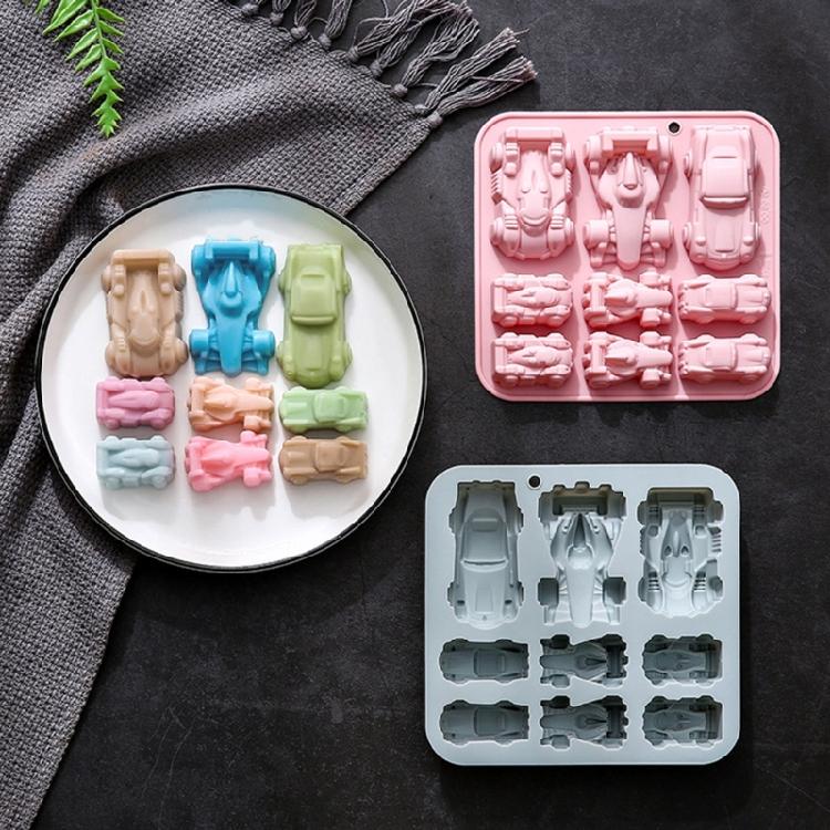 Автомобильный ice maker 9 ячеек Форма для льда в виде гоночной машины Силиконовые формы для замораживания напитков, шоколада, десертов, выпечки