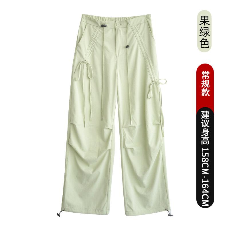Женский комбинезон с широкими штанинами и бантом, новинка весны и осени, с высокой талией, облегающий, свободные брюки прямого кроя, спортивные повседневные брюки