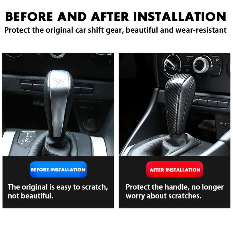 Carbon Fiber Car Gear Shift Knob Cover Shell Protection Trim Sricker for BMW XI 1 3 Series E91 E90 E93 2006-2012 Accessories